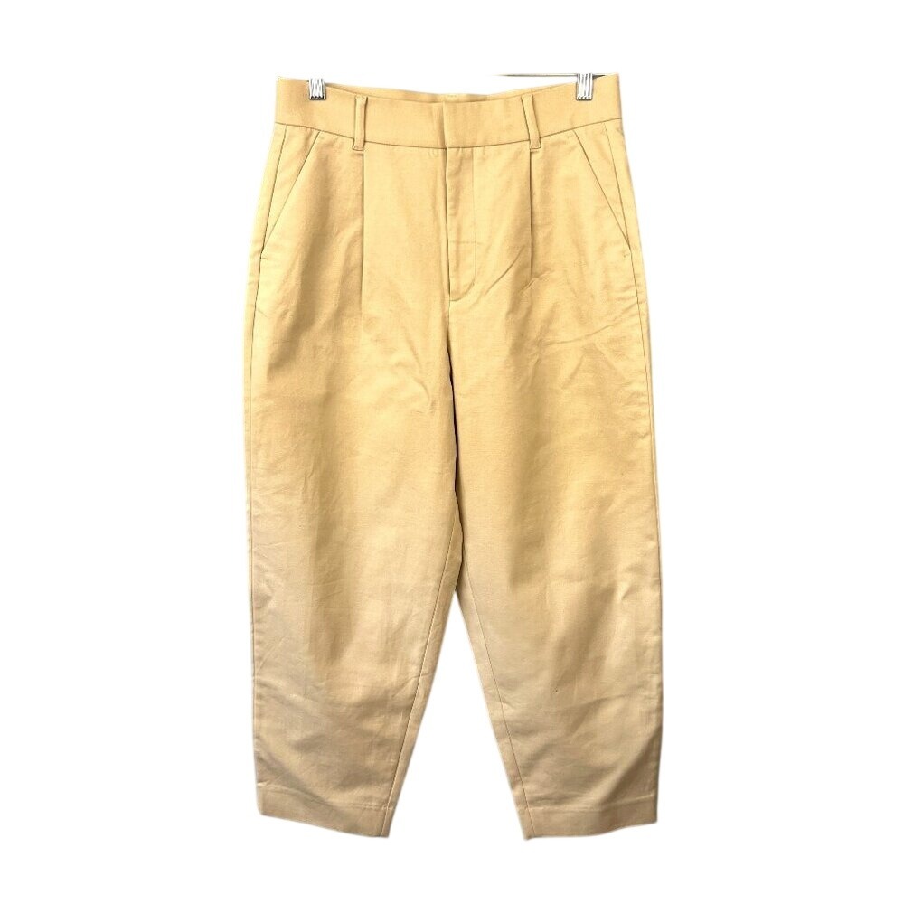 Banana Republic High Rise Pleated Barrel Leg Chino Trouser Pants Size 8 NWT